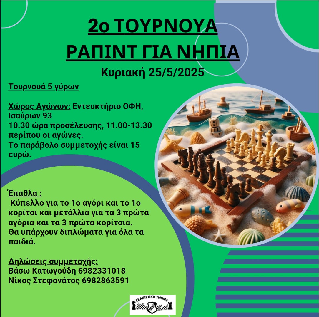 2o Τουρνουά Ράπιντ για Νήπια